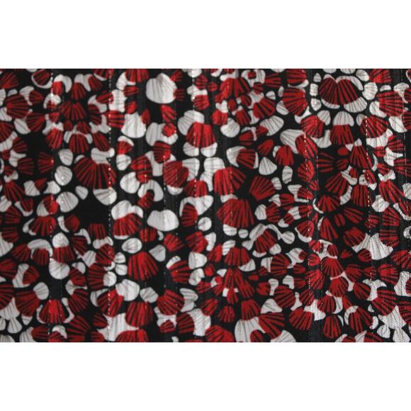 Sara Michelle Metallic Bell Sleeves Blouse Under Tank Women L Boho Black Red - Picture 10 of 10